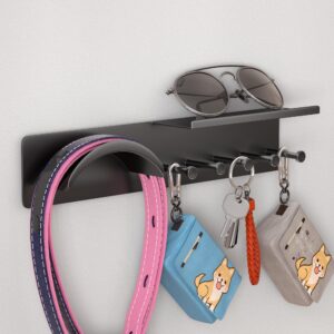 niffgaff key holder wall mount with shelf and bag hanger - dog leash and key hooks for wall, entryway home organizer decorative hanging bag, keys and mail