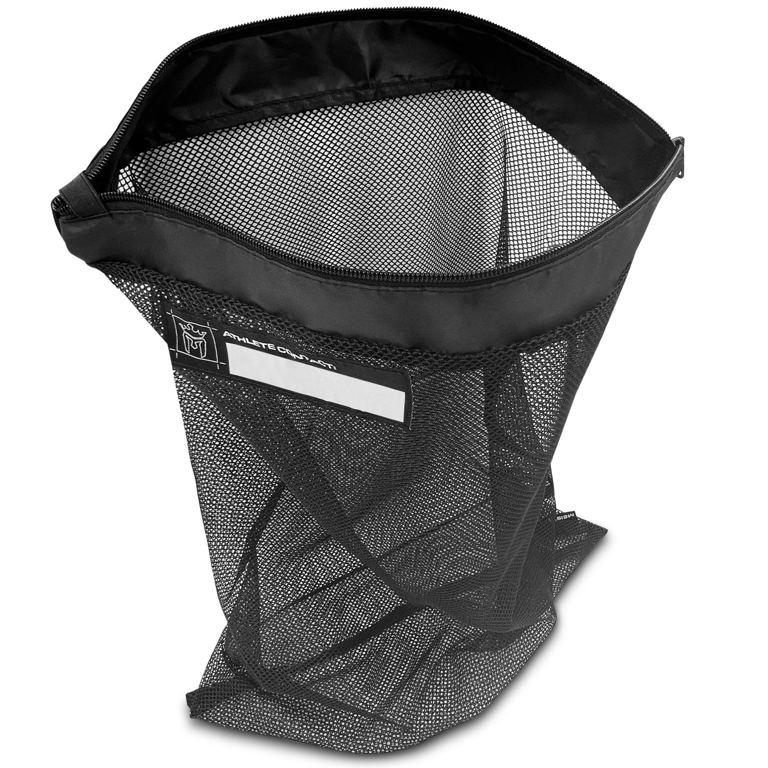 Meister Athlete XL Wash Bag - Large Mesh Sports Laundry Bag w/Zipper Lock - Black