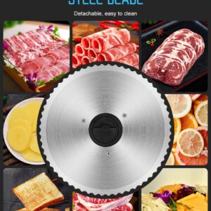 Meat Slicer,TOKASS Electric Deli Food Slicer with Removable 7.5’’ Stainless Steel Blade, Adjustable Thickness Meat Slicer for Home Use, Child Lock Protection, Easy to Clean, Food Slicer Machine-Silver