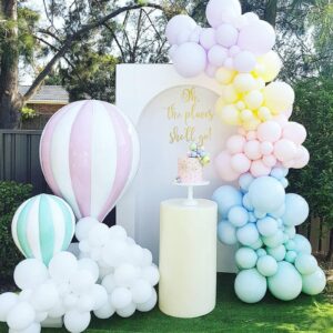 Biapian Pastel Balloon Arch, 104PCS Rainbow Balloon Garland With 18/12/10/5 Inch Different Sizes Macaron Pink Blue Purple Party Latex Balloon for Birthday Baby Shower Wedding Party Decorations