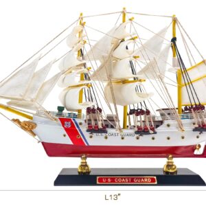 SAILINGSTORY Wooden Model Ship US Coast Guard Eagle Barque Ship Model Sailboat Decor USCG 1936 Replica Small