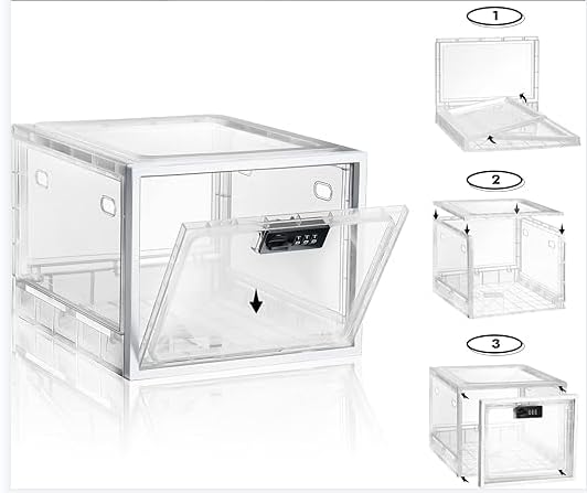 Lock Box for Medicines, Food, and Electronic Devices - Ideal for Keeping Medications Safe, Lunch Snacks Locked Up, and Jailing Cell Phones in One Convenient Container