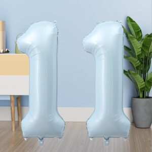 YFHVJTKO 40 Inch Baby Blue Number 1 Foil Balloons 1st Celebration Decorations for 1st Birthday Party Wedding Bridal Shower Engagement Photo Shoot Anniversary Decoration, (Baby Blue Number 1)