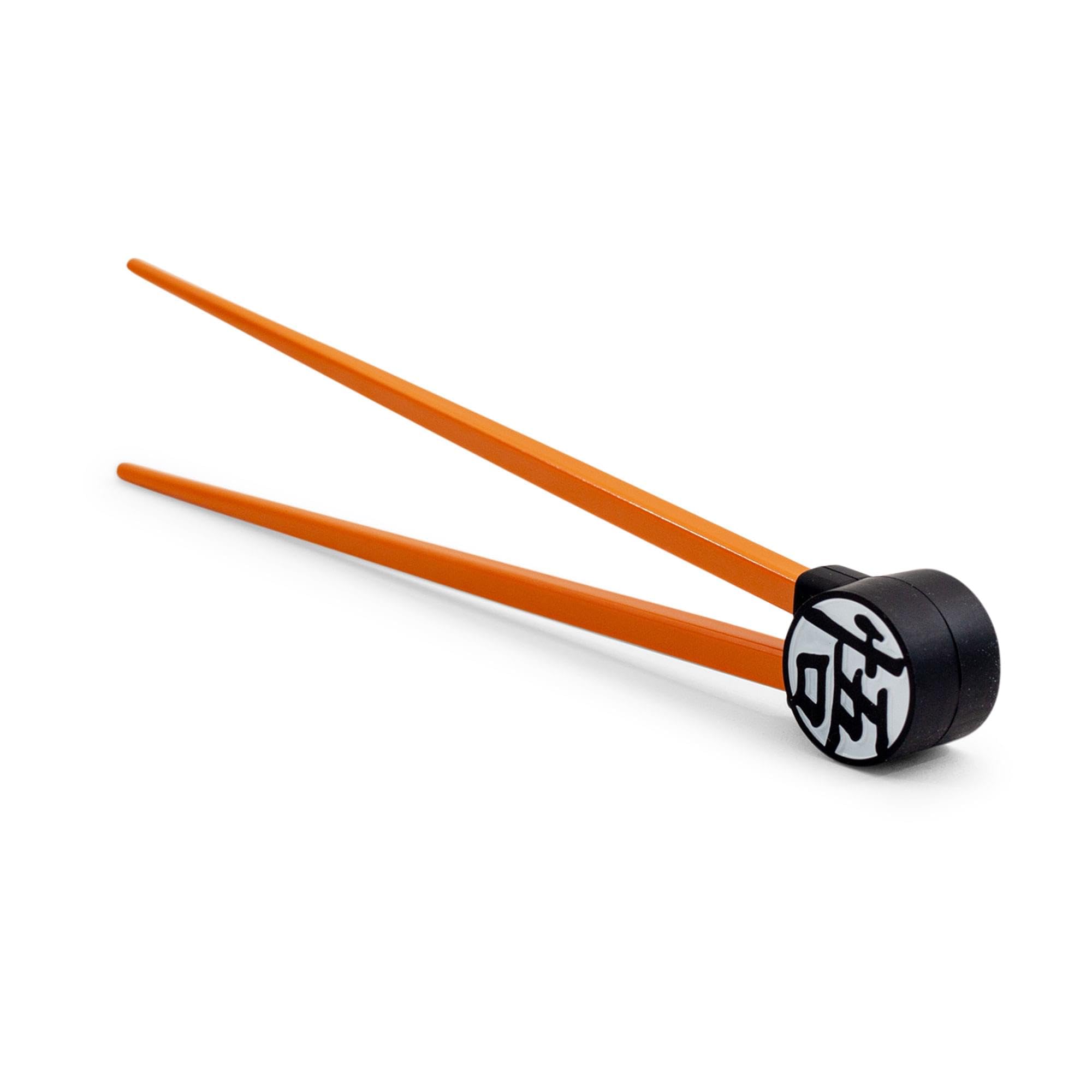 Dragon Ball Super Goku Symbol PVC Plastic Training Chopsticks For Beginners | Reusable Utensil Set For Ramen Noodles, Sushi, and More