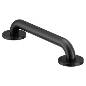 moen concealed grab bar ac matte black 12-inch bathroom safety grab bar, r8712bl