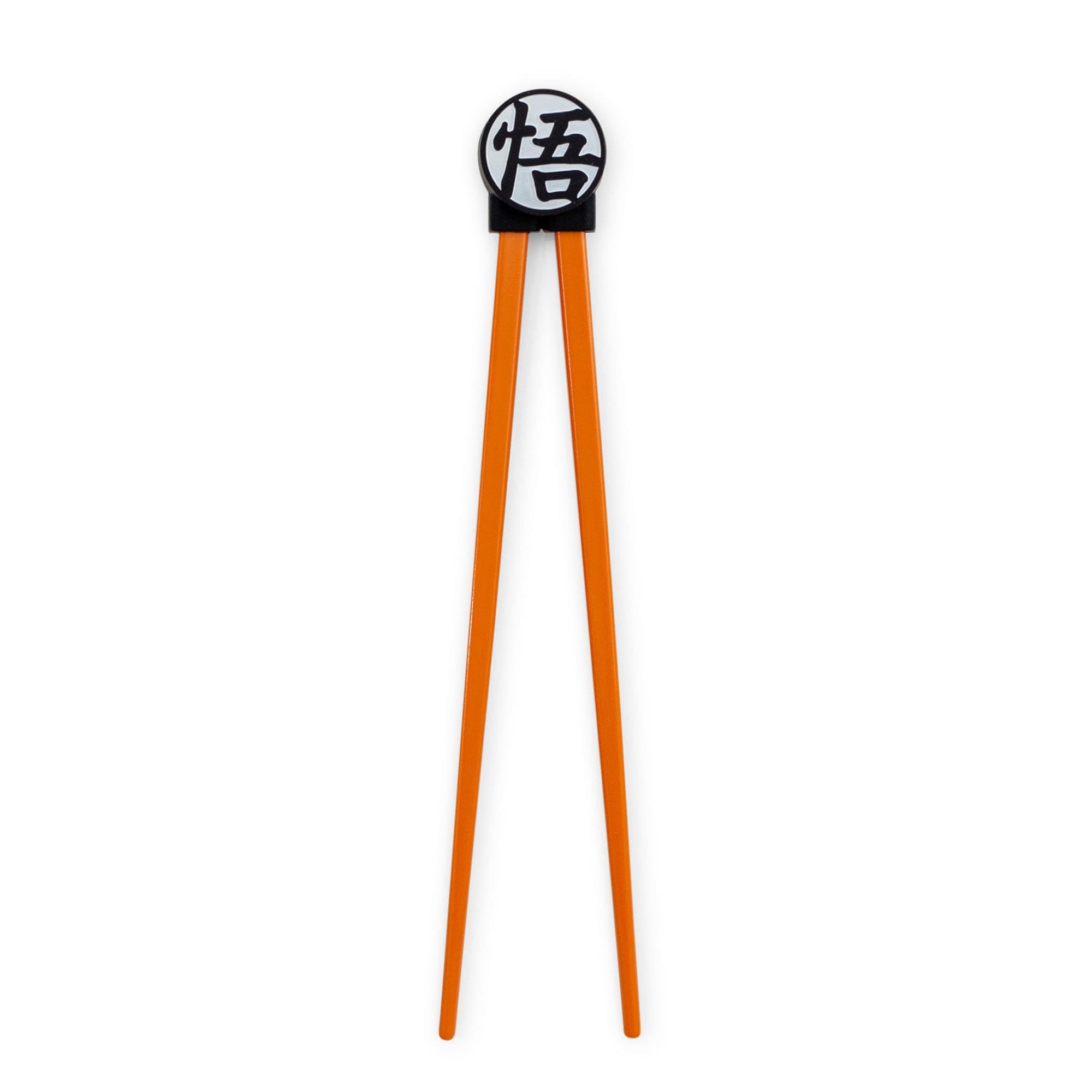 Dragon Ball Super Goku Symbol PVC Plastic Training Chopsticks For Beginners | Reusable Utensil Set For Ramen Noodles, Sushi, and More