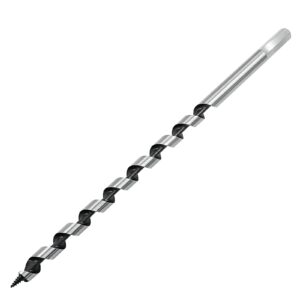 Coufce 1/2" Diameter Auger Drill Bit 12" Ship Auger Long Drill Bit 3/8" Hex Shank Long Drill Bits for Wood Hole Cutter in Hardwood, Softwood, and Composite Materials