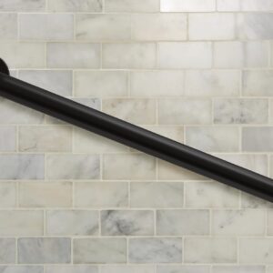 Moen Concealed Grab Bar AC Matte Black 24-Inch Bathroom Safety Grab Bar, R8924BL