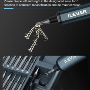 ILEVAR 68-in-1 Electric Precision Screwdriver Set - Mini Cordless Repair Tool for Eyeglasses, Laptops, Console - 5 Torque Settings, Magnetic Case, Torx & Phillips Bits