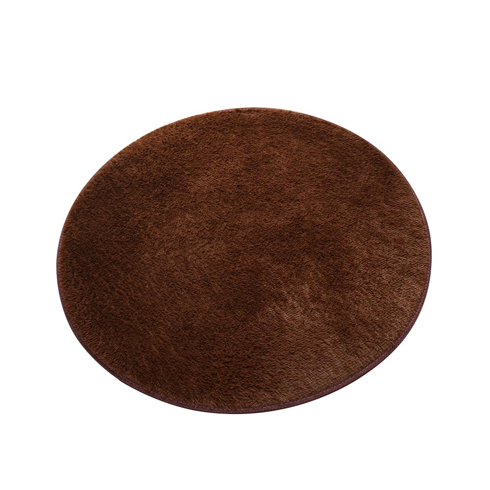 ZuTKekon Ultra Soft Indoor Modern Round Area Rugs Fluffy Non-Slip Floor Carpets Silky Mat for Living Room Bedroom Exercise Pads Carpet (4ft,Coffee)