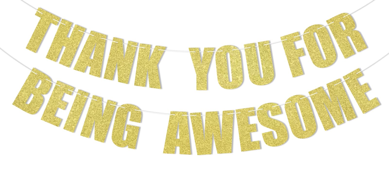 Thank You for Being Awesome Banner - We Will Miss You Bunting Sign, We Appreciate You, Graduation Retirement Farewell Going Away Office Work Party Decorations Gold Glitter