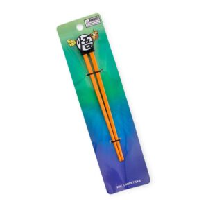 Dragon Ball Super Goku Symbol PVC Plastic Training Chopsticks For Beginners | Reusable Utensil Set For Ramen Noodles, Sushi, and More