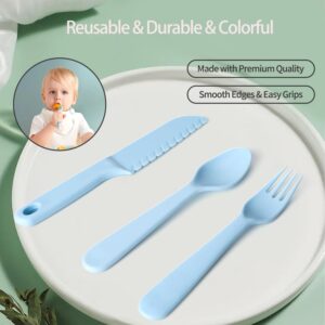 ChaLeeMoo 16Pcs Kids Plastic Forks, Macaron-Colored Kids Eating Utensils, Reusable Toddler Silverware Set, BPA Free, Ideal for School Lunch, Camping, Travel, Party Favors, Dishwasher Safe