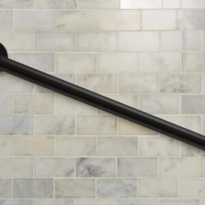 Moen Concealed Grab Bar AC Matte Black 24-Inch Bathroom Safety Grab Bar, R8724BL