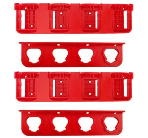 wolgnki plastic battery organizer mount holder fit for milwaukee m18 m12 battery 2 for 12v and 2 for 18v