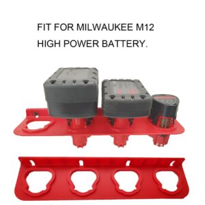 WOLGNKI Plastic Battery Organizer Mount Holder Fit for Milwaukee M18 M12 Battery 1 for 12V and 1 for 18V