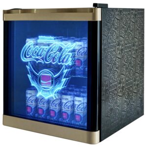 cooluli league of legends® ultimate 48l mini fridge – limited edition coca-cola® exclusive gaming room mini fridge, cool led lighting, glass door with illuminating logos and temperature controls