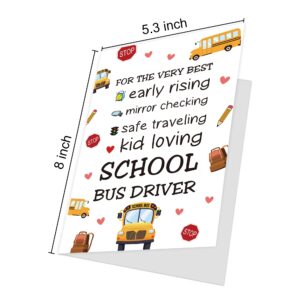 Hippeny Bus Driver Thank You Card, School Bus Driver Appreciate Card, Retirement Gift for Bus Driver, End of Year Gift for Bus Driver