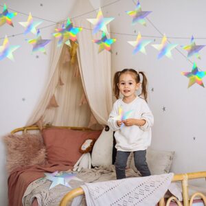 120 PCS Iridescent Five Star Cutouts Double Printed Paper Star Decorations Star Confetti Cutouts Cardboard Stars for Bulletin Board Stars Accents Classroom Wall Party Decoration