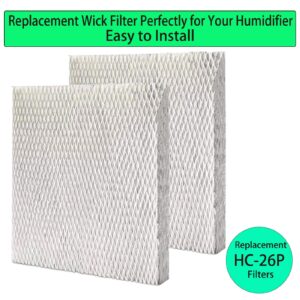 Replacement Wick Filters for Honeywell HE200 HE250 HE260 HE265 HE280 HE300 HE360 HE365 Humidifiers Pad, Part # HC26P1002 HC26E1004 HC26E1002-U HC26A1008 (2 Pcs HC26P Replacement Wick Filters)