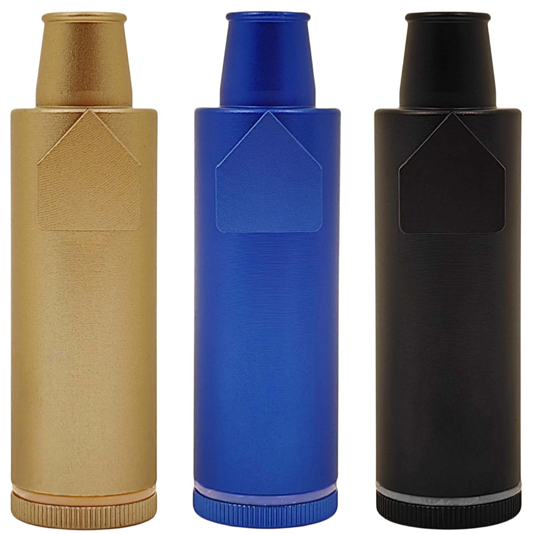 OMO High-capacity Metal Ieak-proof Bottle (3nd Generation Upgrade Version) (Black Blue Gold）Portable Pepper Shaker (3 pack)