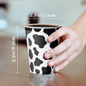 20pcs Cow Birthday Cups Disposable Paper Cups 9 oz,Cow Party Cups with Silver Bordermakes - Farm Animal Party Supplies Cups for Cold Hot Drinks - Birthday Graduatio