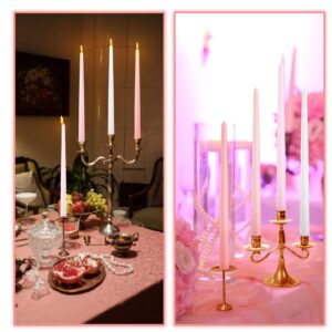 11.81'' 4pcs Taper Candles Sticks, Long Tall Thin Candles Unscented Smokeless Gradient Color Tapered Candlesticks for Table Home Dinner Wedding Festival (Pink Series)