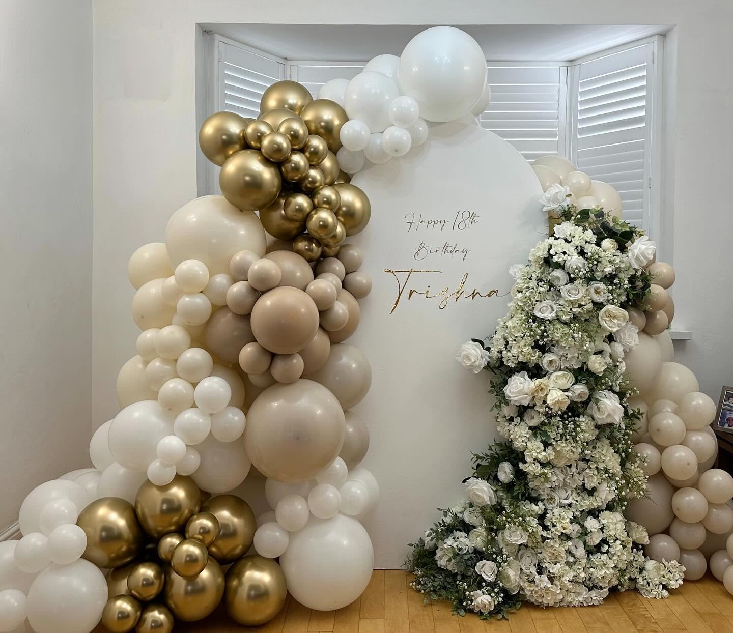 Cream and Sand Gold Balloons Set, 12 Inch Double Stuffed Beige Balloons with Metallic Chrome Champagne Nude Neutral Cream White Balloon for Bridal Baby Shower Birthday Wedding Party Decorations