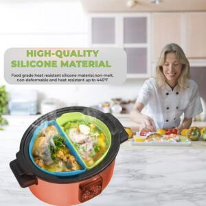 Silicone Slow Cooker Liners Compatible With 6-8QT Crock, Silicone Slow Cooker Divider Allows Cooking Two Different Meals At Once Time, Reusable Silicone Divider Insert, Dishwasher Safe, BPA Free.