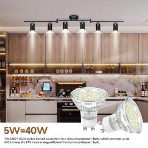 CRIRY GU10 Dimmable Track Lighting LED Bulbs 40W Equivalent, 5W, 5000K Bright Daylight White, LED Bulb Replacement for Recessed, 400LM, 12 Packs