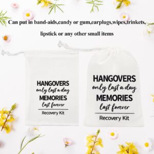 AnyDesign 10Pcs Wedding Hangover Kit Bags Classic Recovery Kit Bags Reusable Cotton Drawstring Muslin Amenity Bags Survival for Wedding Bridal Welcome Party Favor Memento Gift, 6 x 8 Inch