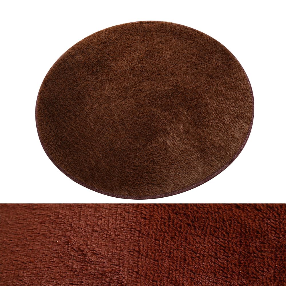 ZuTKekon Ultra Soft Indoor Modern Round Area Rugs Fluffy Non-Slip Floor Carpets Silky Mat for Living Room Bedroom Exercise Pads Carpet (4ft,Coffee)