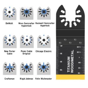 AIFICUT 20 Pcs Oscillating Saw Blades Universal Wood Plastics Metal Titanium Multitool Blades Kits Fit Dewalt Rockwell Milwaukee Makita Bosch