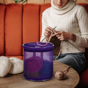 Operitacx 2 Pcs DIY Wool Storage Bag Yarn Bucket Wool Holder Bag Knit Wrist Bag Yarn Storage Tote Knitting Bag Yarn Storage Yarn Bowl Knitting Tote Bag Yarn Basket Grid Crochet Backpack