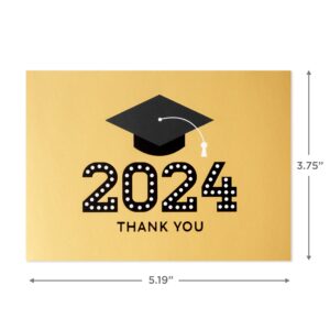 Hallmark 2024 Graduation Thank You Cards (40 Thank You Notes with Envelopes) Gold Graduation Cap