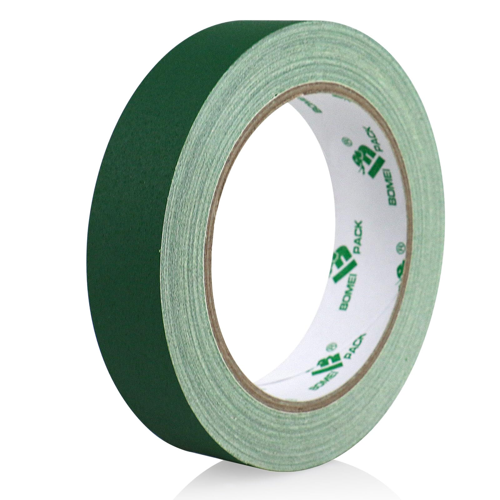 BOMEI PACK Dark Green Gaffer Tape, Matte Non-Reflective, 1inch x 20yds No Residue Hand Tear Self-Adhesive Tape for Labeling, Cable, Stage, Photo Studio, Painters and Duct Repair, 1 Pack