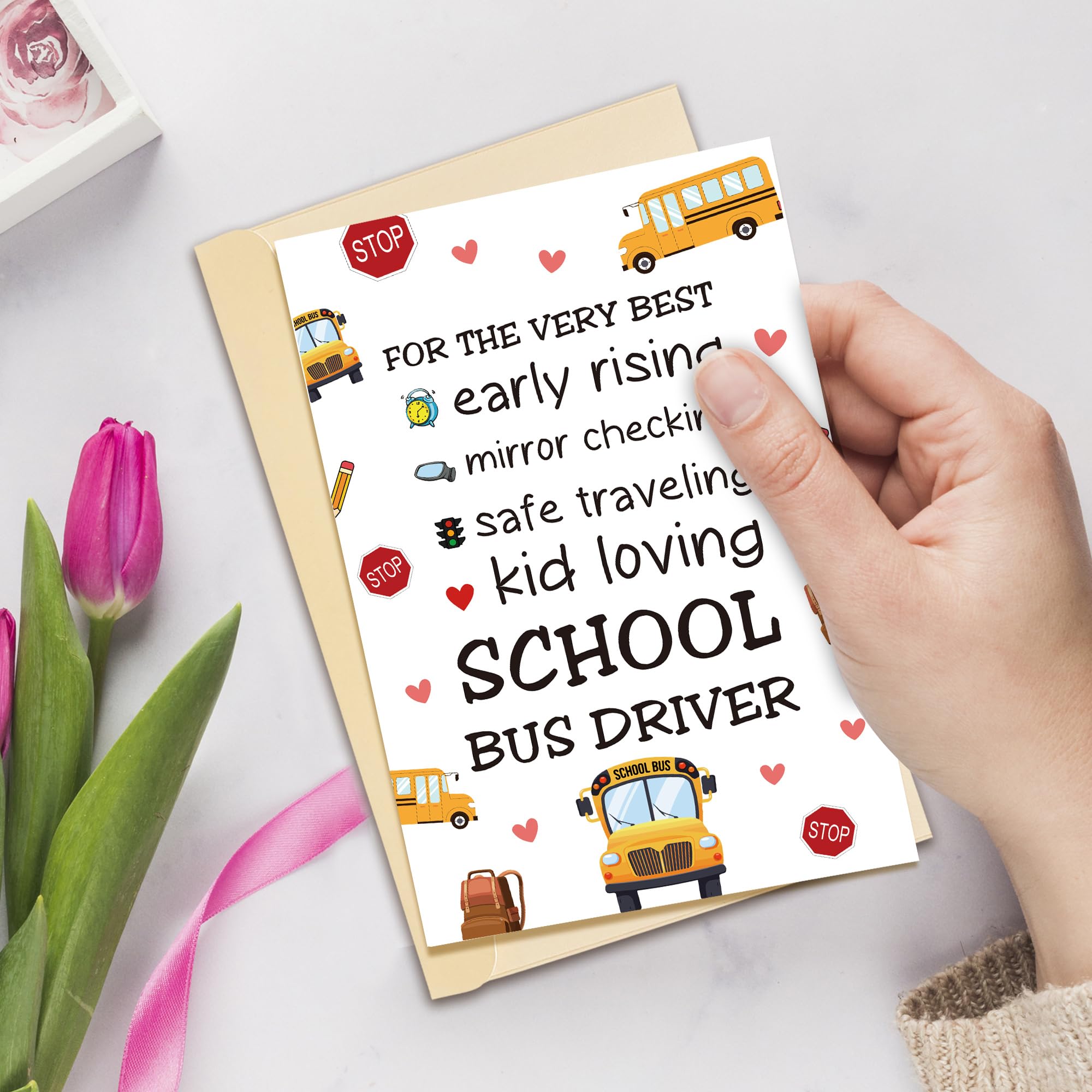 Hippeny Bus Driver Thank You Card, School Bus Driver Appreciate Card, Retirement Gift for Bus Driver, End of Year Gift for Bus Driver