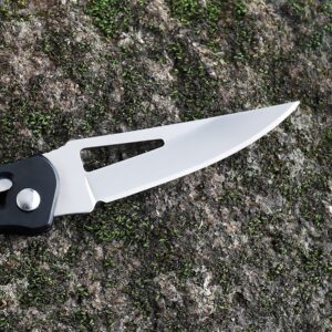 Gerderk Folding Pocket Knife, Pocket Knife with Chain, Only 2.2 inch Blade - EDC Knife for Camping Hiking Fishing for Men and Women (Black).