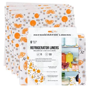 innolites refrigerator liners, non slip fridge liners, 12 x 24 inch washable refrigerator shelf liners for glass shelves, 6 pack premium absorbent fridge mat