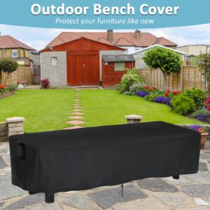 Kingling Outdoor Bench Cover Rectangle, Wood Bench Cover Waterproof Patio Bench Covers for Outdoor Furniture Long Chair Cover, 63" W x 15" D x 18" H