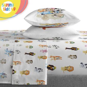 Sunny Side Up Bluey & Friends Full Comforter Set - 7 Piece Kids Bedding Includes Comforter, Sheets & Pillow Cover - Super Soft Microfiber Bed Set