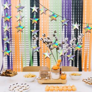 120 PCS Iridescent Five Star Cutouts Double Printed Paper Star Decorations Star Confetti Cutouts Cardboard Stars for Bulletin Board Stars Accents Classroom Wall Party Decoration