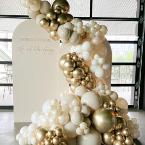 Cream and Sand Gold Balloons Set, 12 Inch Double Stuffed Beige Balloons with Metallic Chrome Champagne Nude Neutral Cream White Balloon for Bridal Baby Shower Birthday Wedding Party Decorations