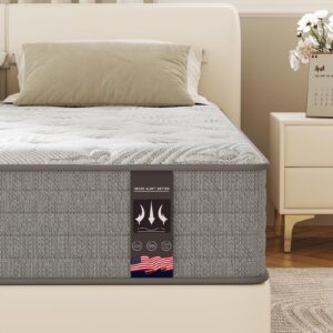 kow hybrid twin xl size mattress cooling gel infused memory foam and pocket spring mattress 12 inch bed in a box matress (12 in, twin xl)