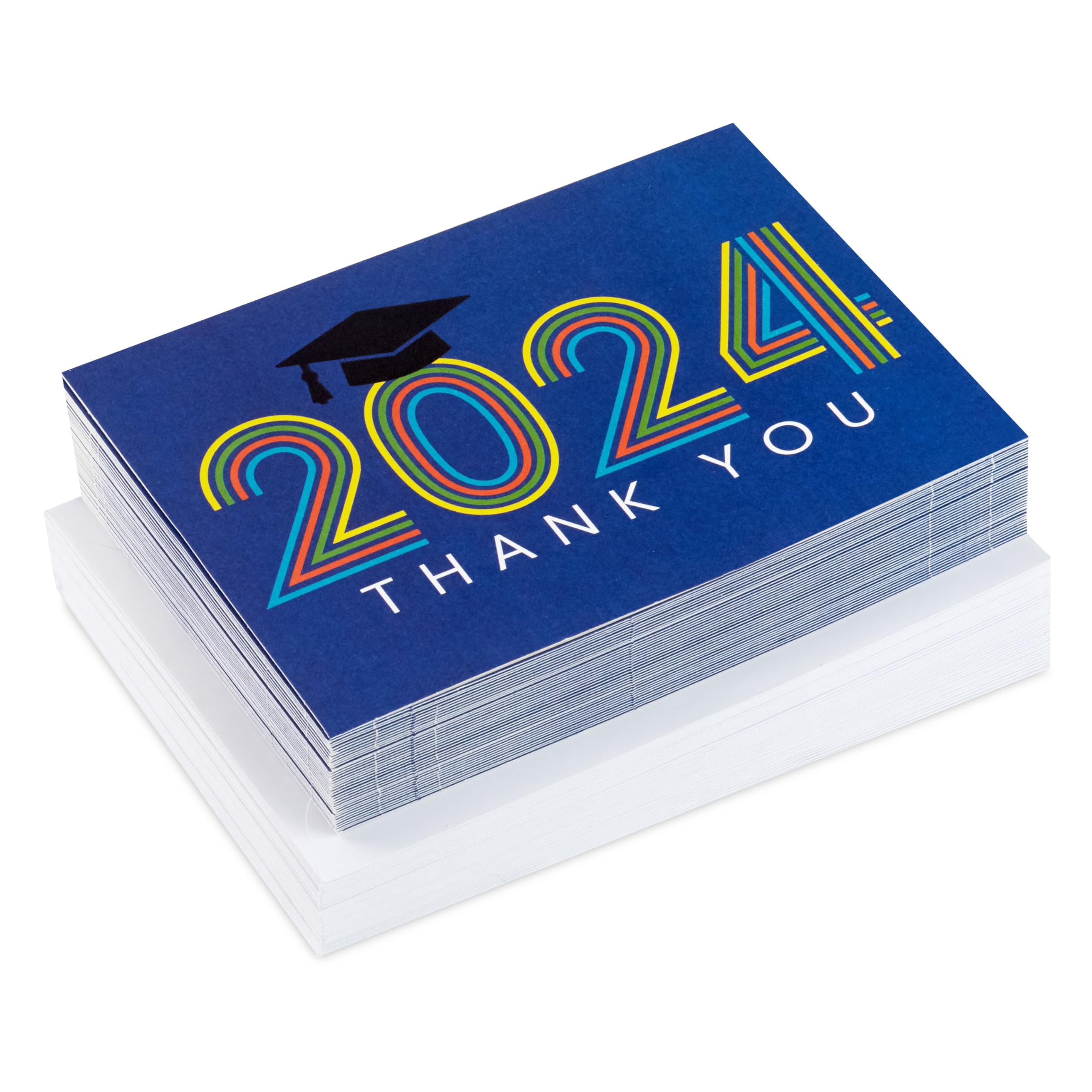 Hallmark Graduation Thank You Cards Bulk, Class of 2024, Retro Blue (40 Thank You Notes with Envelopes)