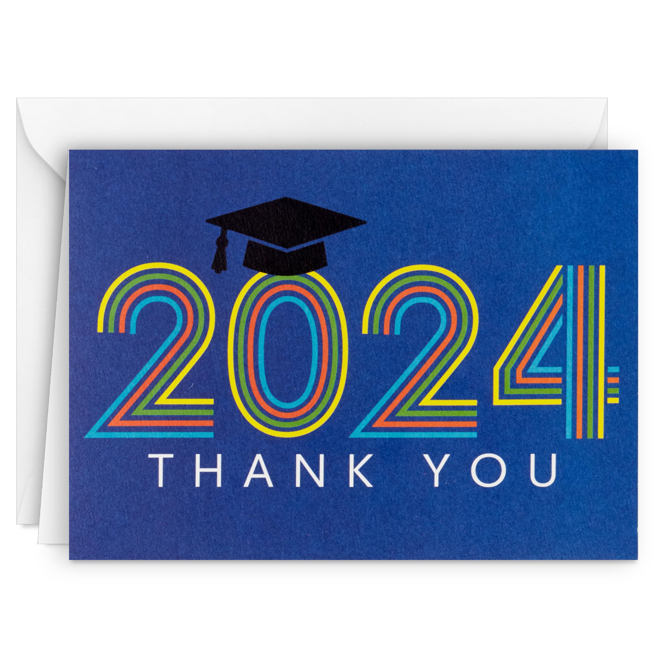 Hallmark Graduation Thank You Cards Bulk, Class of 2024, Retro Blue (40 Thank You Notes with Envelopes)