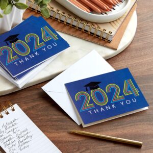 Hallmark Graduation Thank You Cards Bulk, Class of 2024, Retro Blue (40 Thank You Notes with Envelopes)