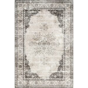 Rugs USA x Lauren Liess Rosewood Vintage Machine Washable Area Rug, 4x6, Ivory