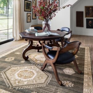 rugs usa x lauren liess taro medallion machine washable area rug, 8x10, dark brown