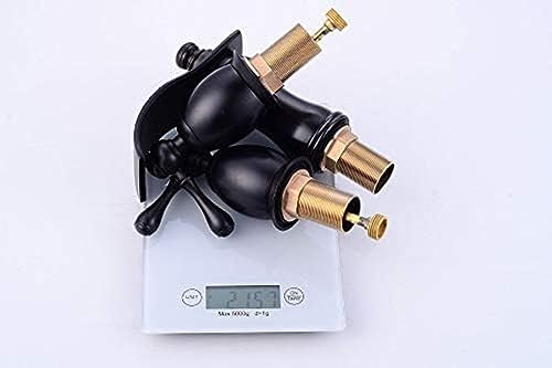 Kitchen & Bath Fixtures Taps Faucet,EuropUPC Black Ancient Basin Three-Hole Faucet Retro Wash Basin Faucet Bathroom Three-Piece Hot and Cold Waterfall Faucet